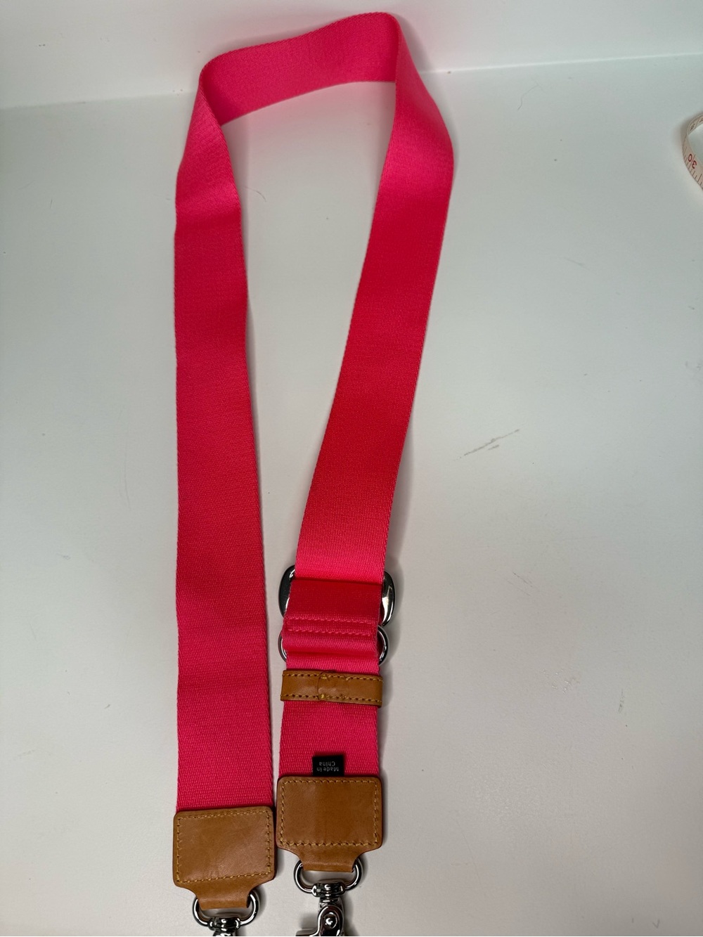 MZ Wallace Hot Pink Adjustable Strap with Tan Leather Accents - Picture 2 of 6